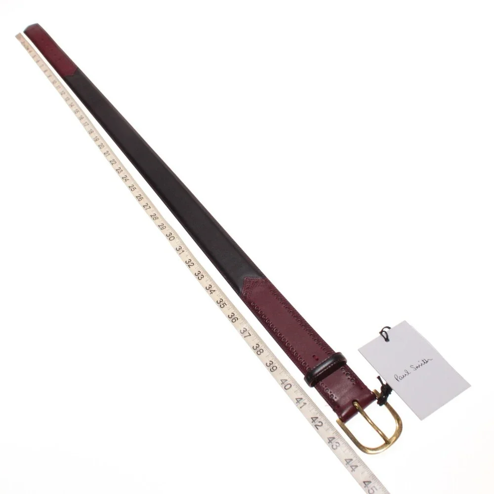 Paul Smith NWT Classic Brogue Belt Size 36 US Red Leather Made in Spain